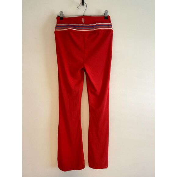 NWT Free People FP Movement Hard To Forget Red Ribbed Flare Leg SIZE MEDIUM - Picture 3 of 7